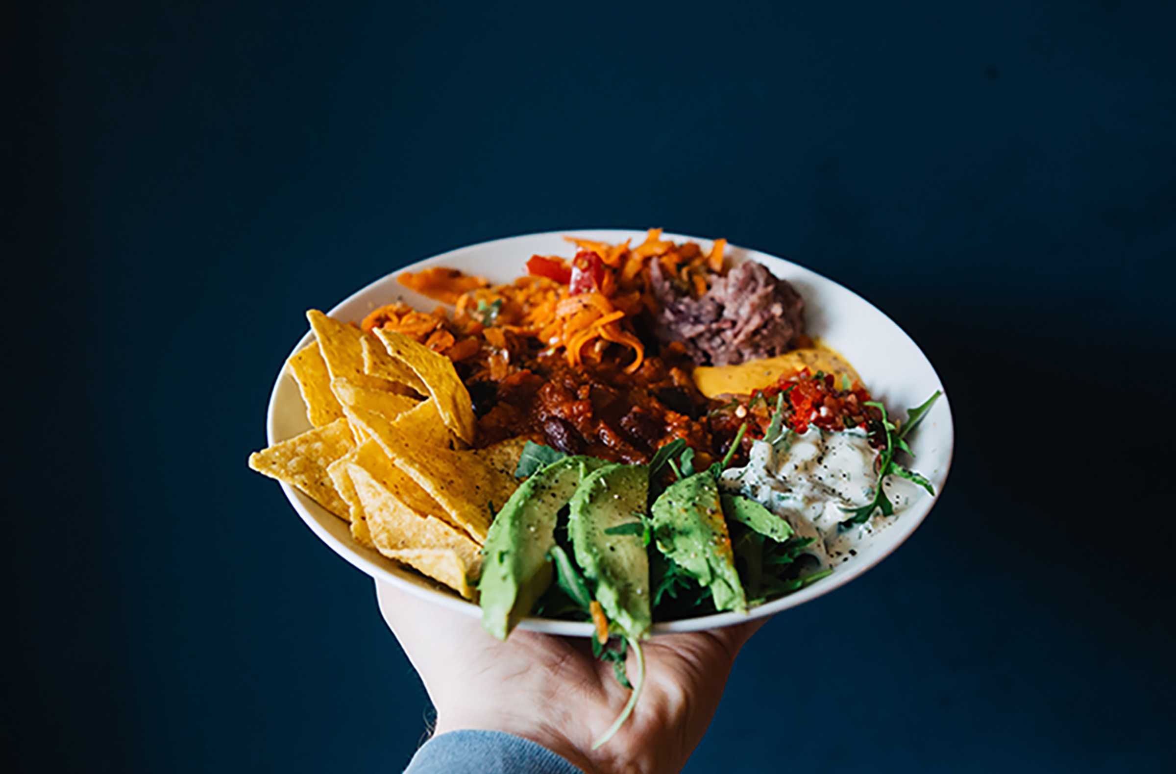 Plate of Mexican food